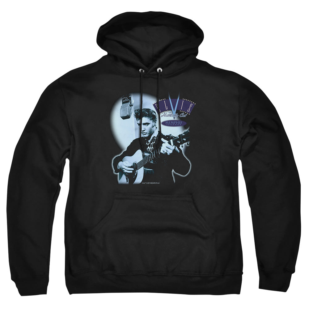 AN OFFCIALLY LICENSED ELVIS PRESLEY HILLBILLY CAT ADULT UNISEX PULLOVER HOODIE BLACK