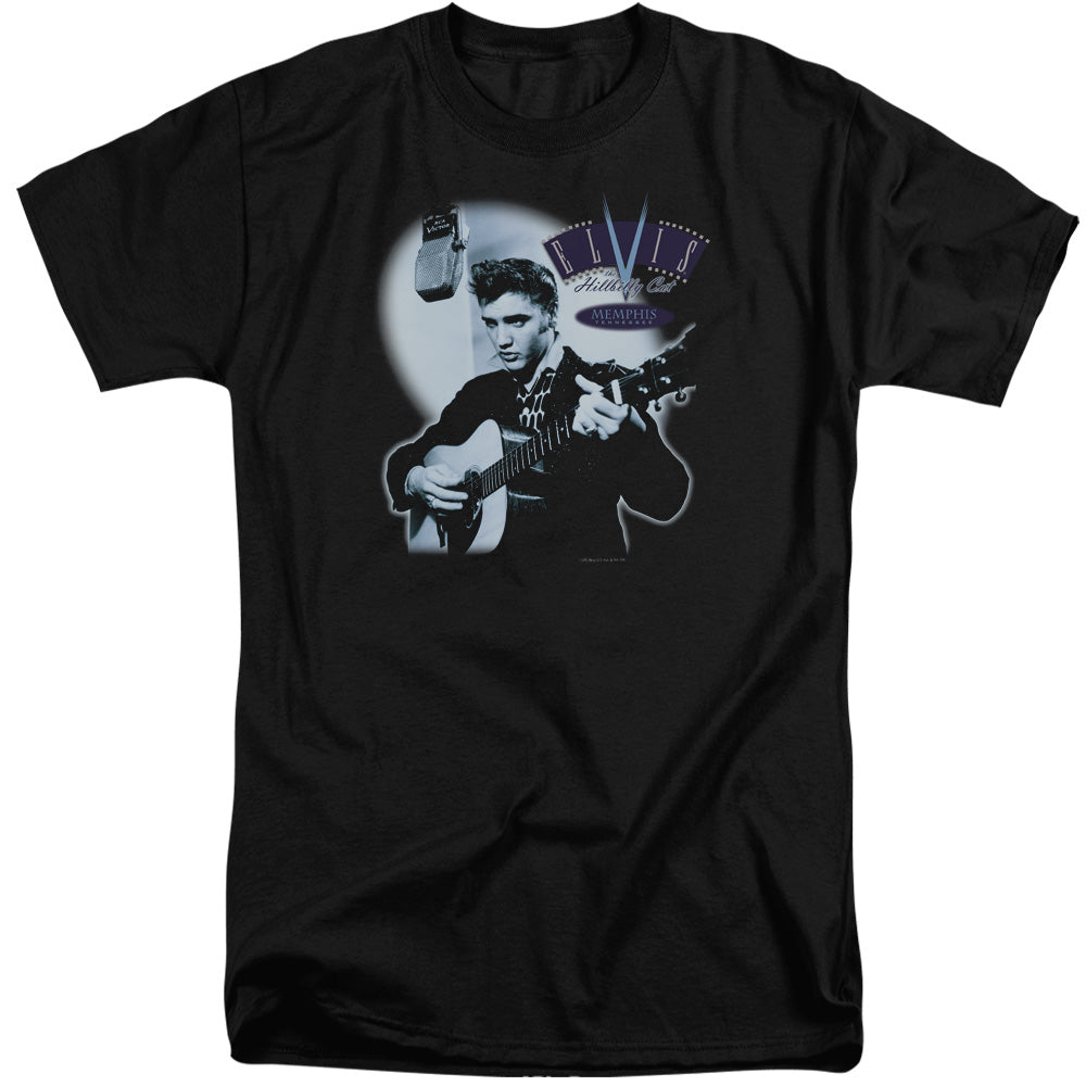AN OFFCIALLY LICENSED ELVIS PRESLEY HILLBILLY CAT MEN'S TALL FIT T-SHIRT BLACK