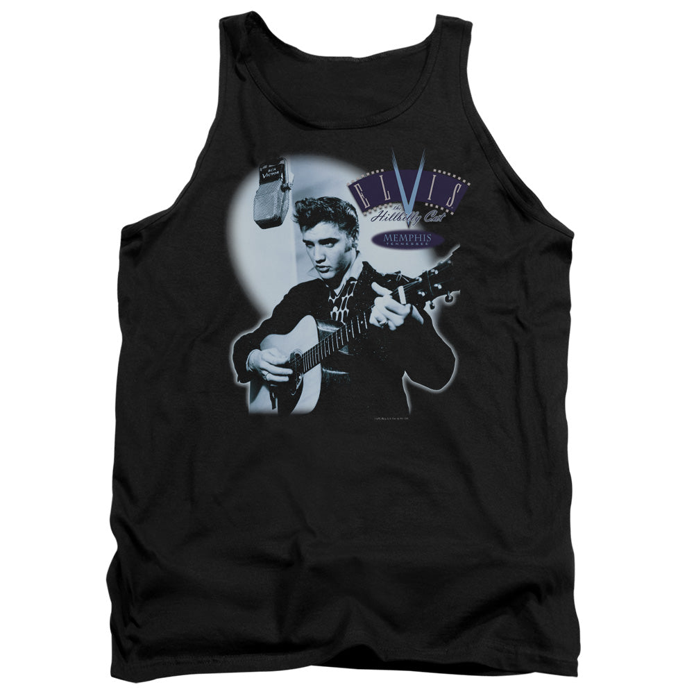 AN OFFCIALLY LICENSED ELVIS PRESLEY HILLBILLY CAT ADULT UNISEX TANK TOP BLACK