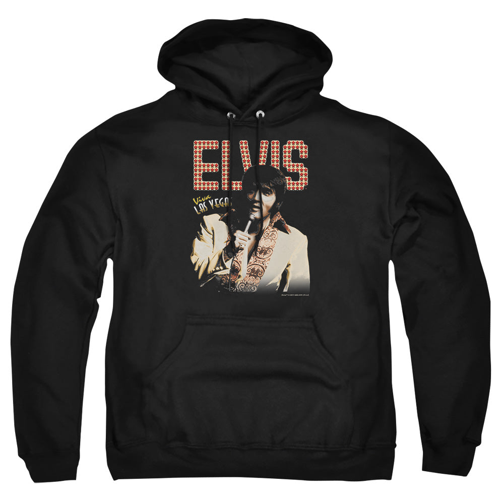 AN OFFCIALLY LICENSED ELVIS PRESLEY VIVA STAR ADULT UNISEX PULLOVER HOODIE BLACK