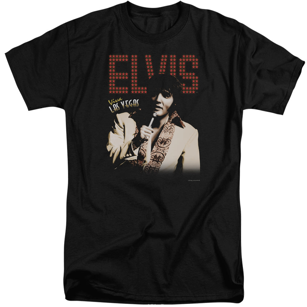 AN OFFCIALLY LICENSED ELVIS PRESLEY VIVA STAR MEN'S TALL FIT T-SHIRT BLACK