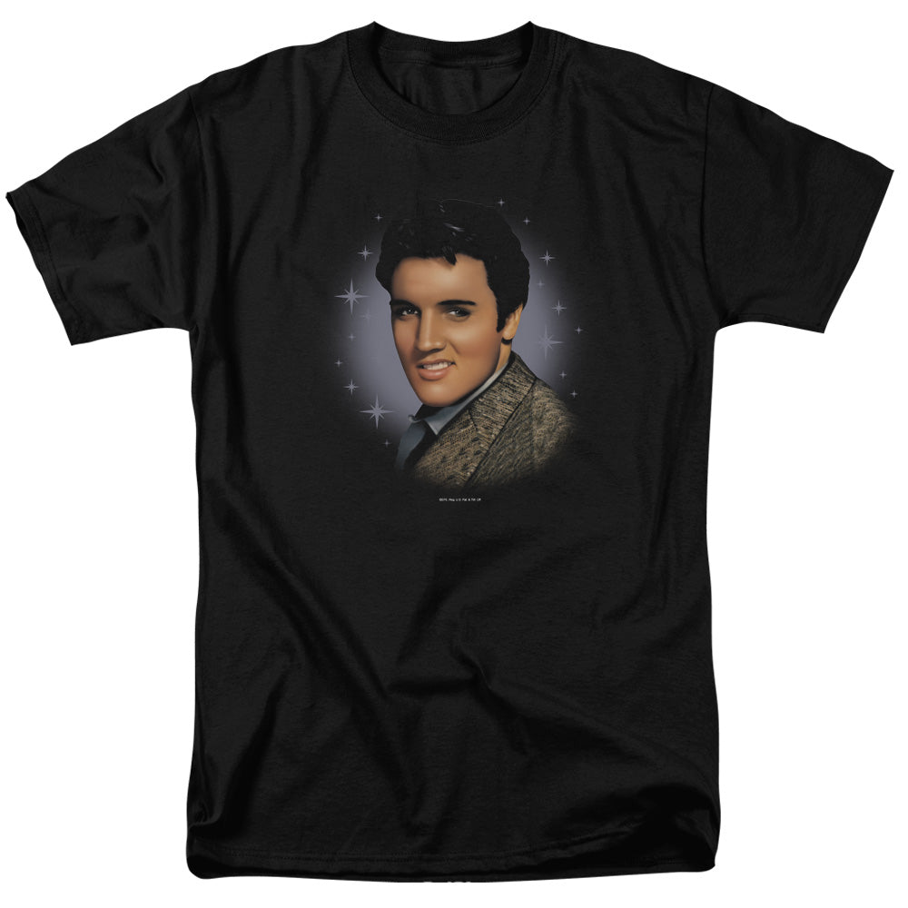 AN OFFCIALLY LICENSED ELVIS PRESLEY STARLITE MEN'S REGULAR FIT T-SHIRT BLACK