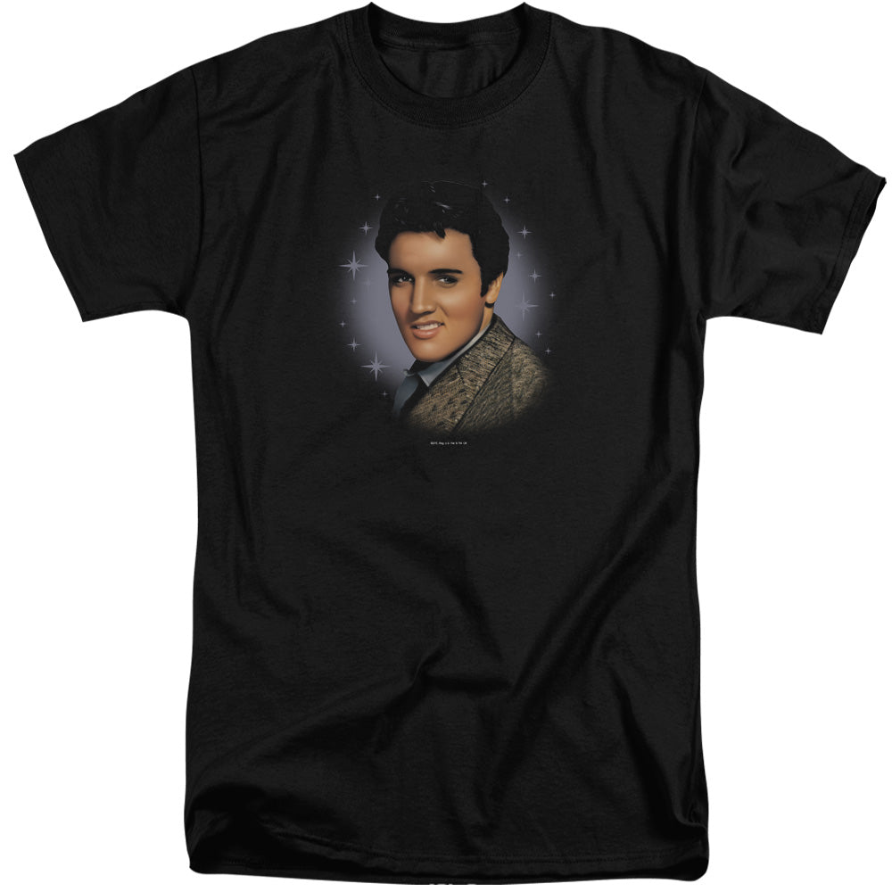AN OFFCIALLY LICENSED ELVIS PRESLEY STARLITE MEN'S TALL FIT T-SHIRT BLACK