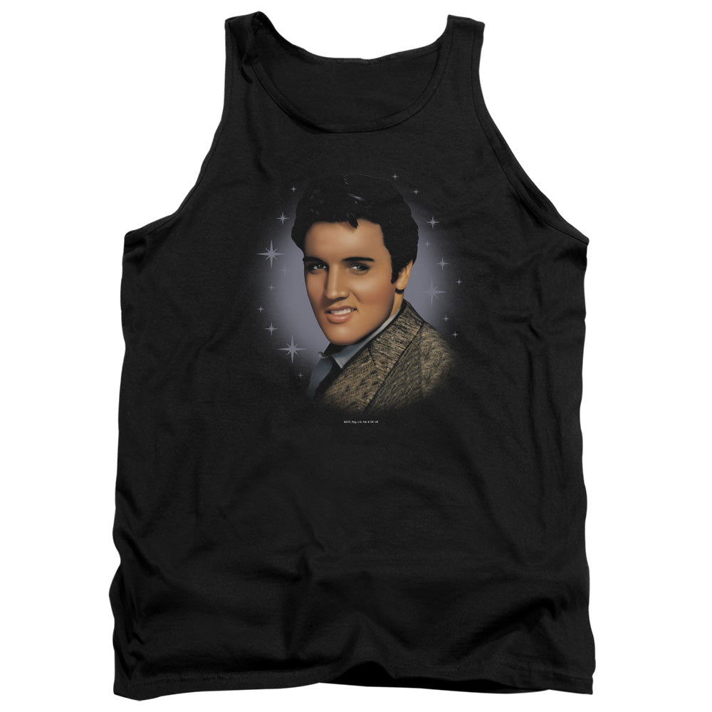 AN OFFCIALLY LICENSED ELVIS PRESLEY STARLITE ADULT UNISEX TANK TOP BLACK