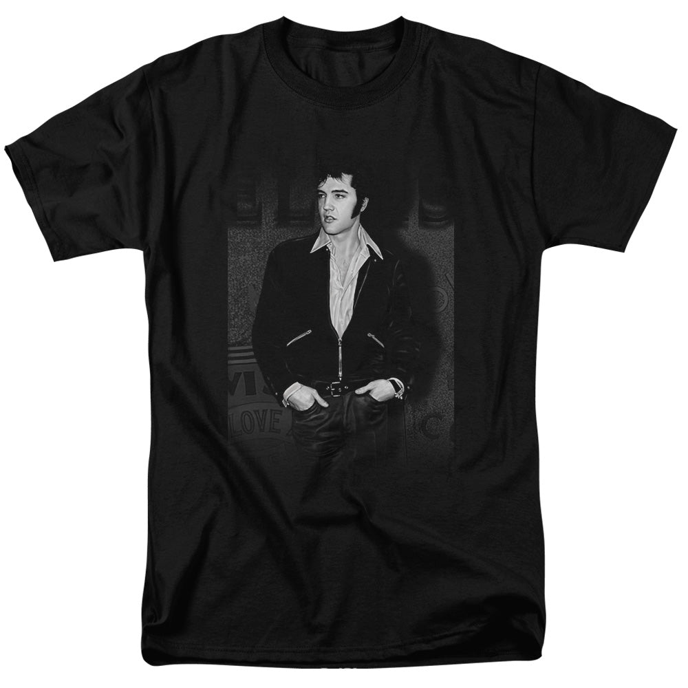 AN OFFCIALLY LICENSED ELVIS PRESLEY JUST COOL MEN'S REGULAR FIT T-SHIRT BLACK