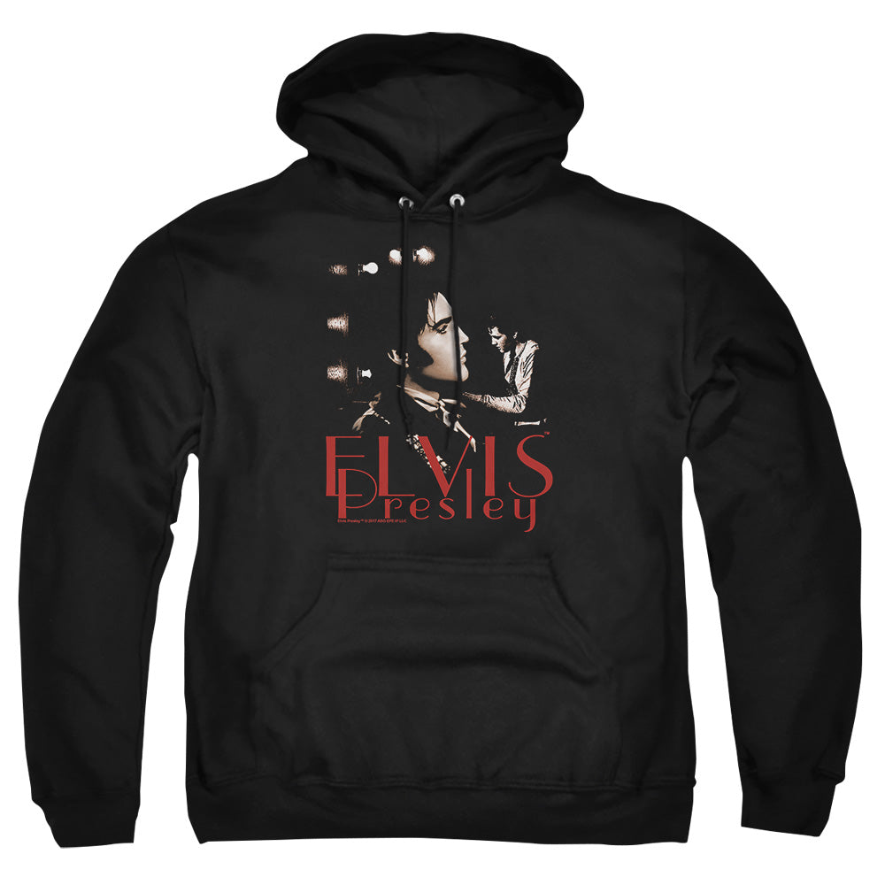 AN OFFCIALLY LICENSED ELVIS PRESLEY MEMORIES ADULT UNISEX PULLOVER HOODIE BLACK