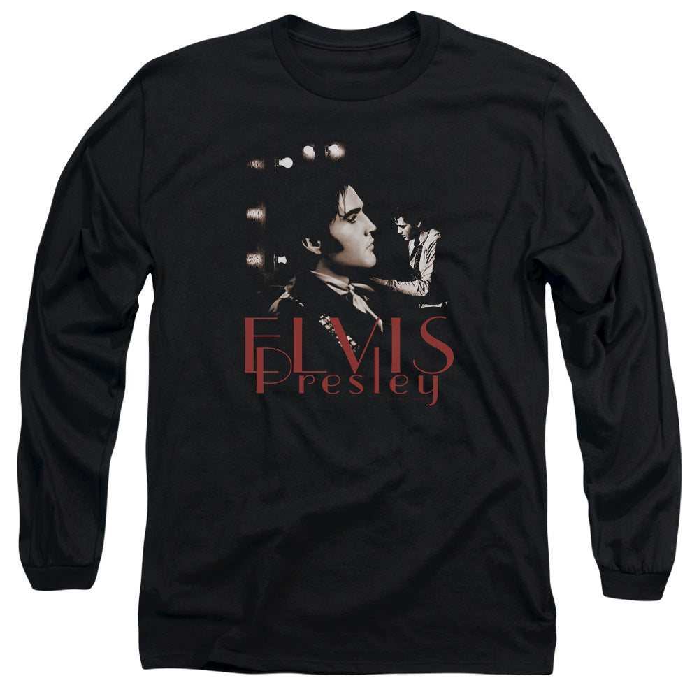 AN OFFCIALLY LICENSED ELVIS PRESLEY MEMORIES MEN'S LONG SLEEVE T-SHIRT BLACK