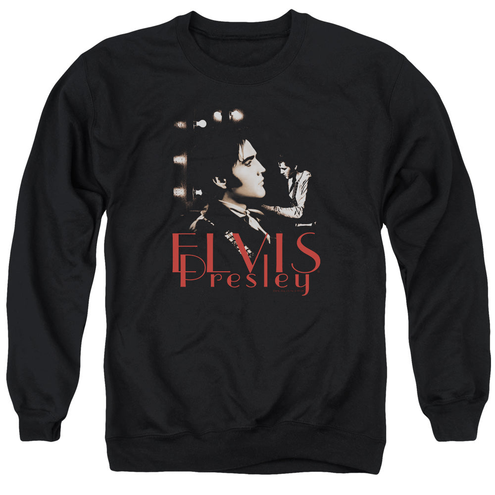 AN OFFCIALLY LICENSED ELVIS PRESLEY MEMORIES ADULT UNISEX CREWNECK SWEATSHIRT BLACK