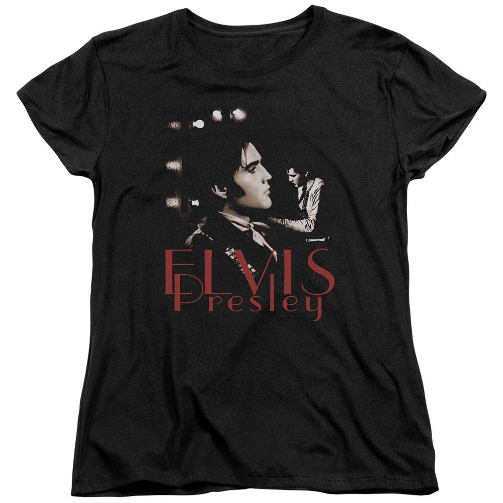 AN OFFCIALLY LICENSED ELVIS PRESLEY MEMORIES WOMEN'S REGULAR FIT T-SHIRT BLACK
