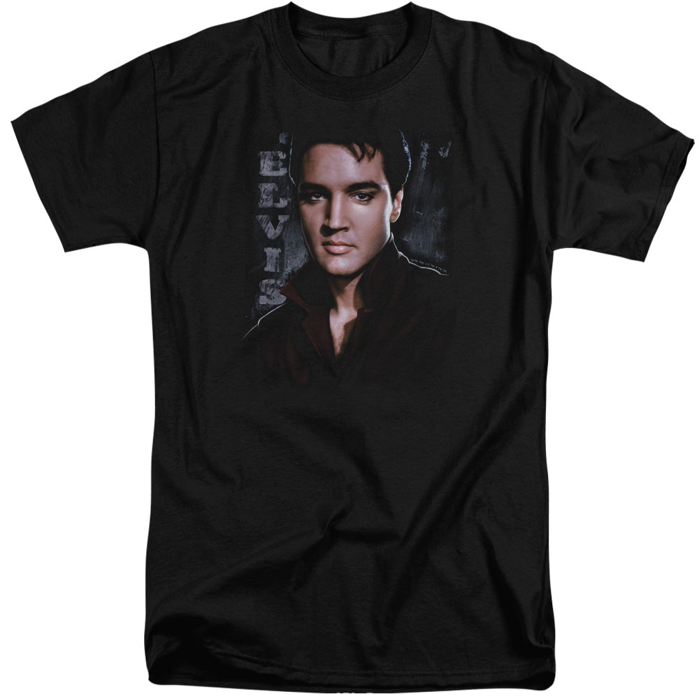 AN OFFCIALLY LICENSED ELVIS PRESLEY TOUGH MEN'S TALL FIT T-SHIRT BLACK