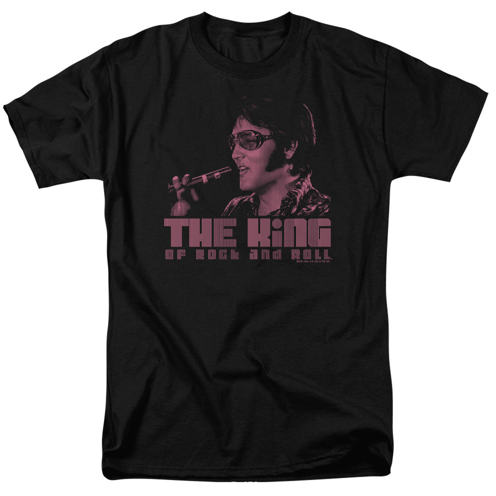 AN OFFCIALLY LICENSED ELVIS PRESLEY THE KING MEN'S REGULAR FIT T-SHIRT BLACK