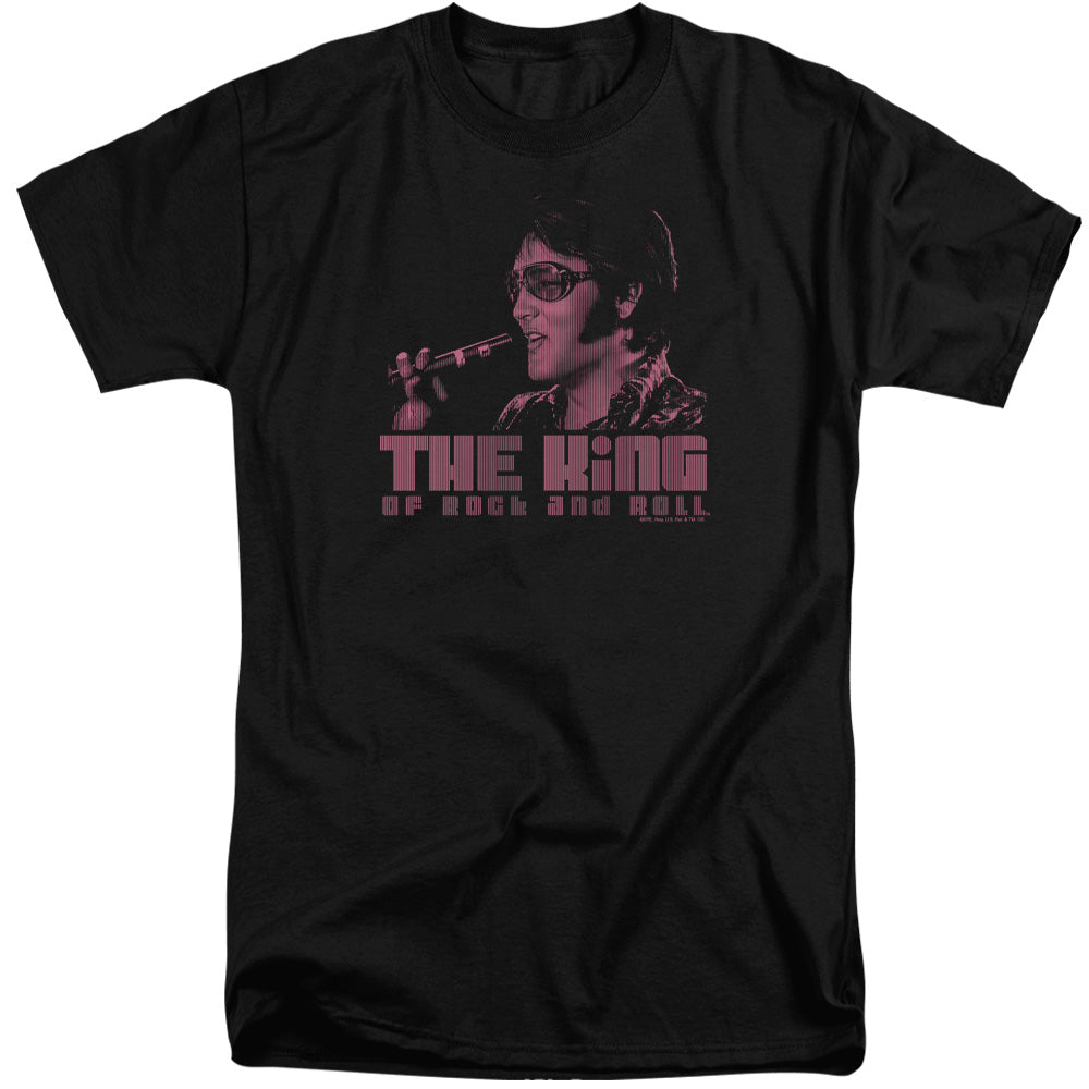 AN OFFCIALLY LICENSED ELVIS PRESLEY THE KING MEN'S TALL FIT T-SHIRT BLACK