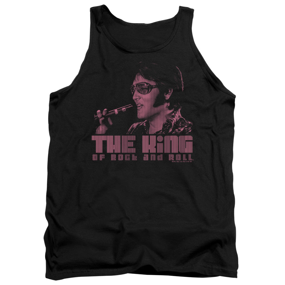 AN OFFCIALLY LICENSED ELVIS PRESLEY THE KING ADULT UNISEX TANK TOP BLACK