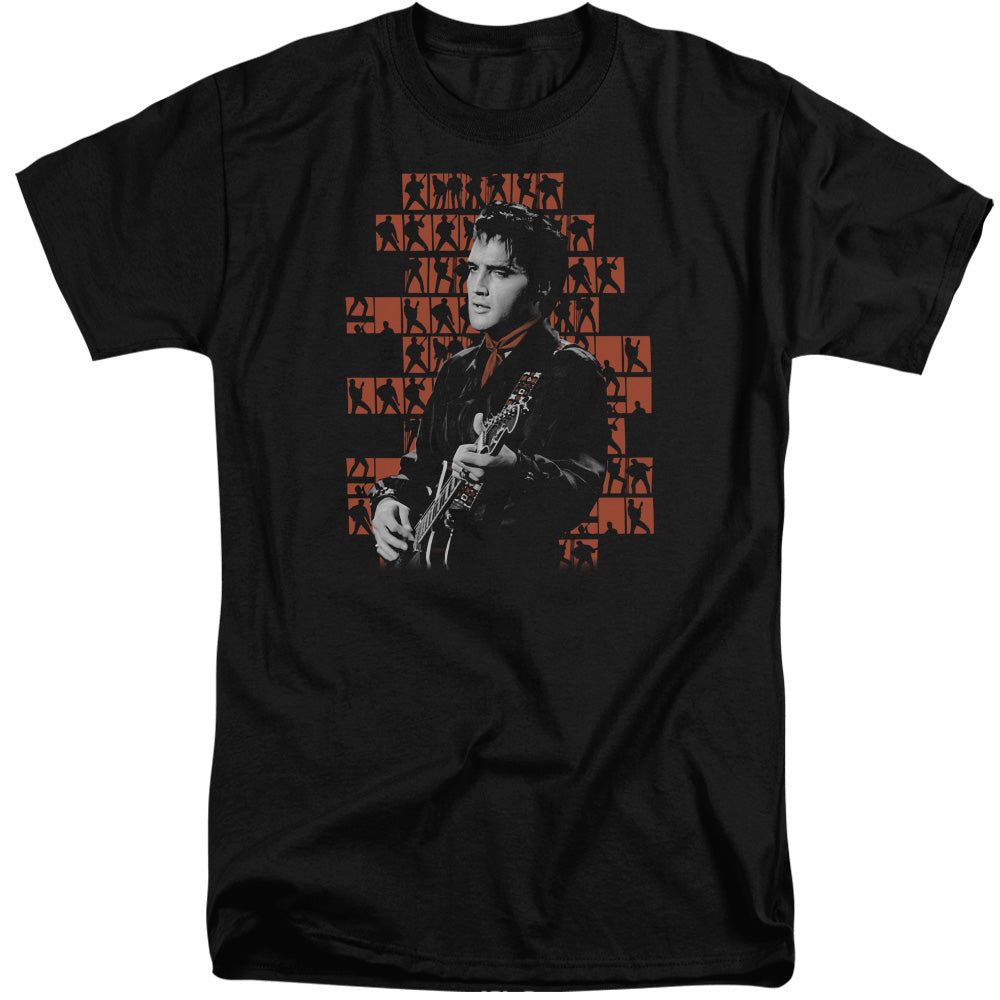 AN OFFCIALLY LICENSED ELVIS PRESLEY 1968 MEN'S TALL FIT T-SHIRT BLACK