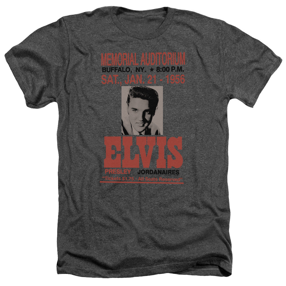 AN OFFCIALLY LICENSED ELVIS PRESLEY BUFFALO 1956 MEN'S HEATHER T-SHIRT CHARCOAL