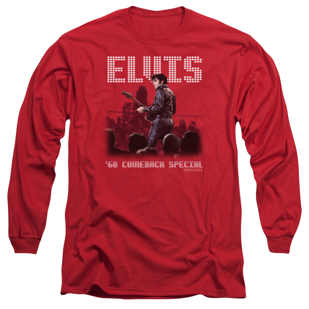AN OFFCIALLY LICENSED ELVIS PRESLEY RETURN OF THE KING MEN'S LONG SLEEVE T-SHIRT RED