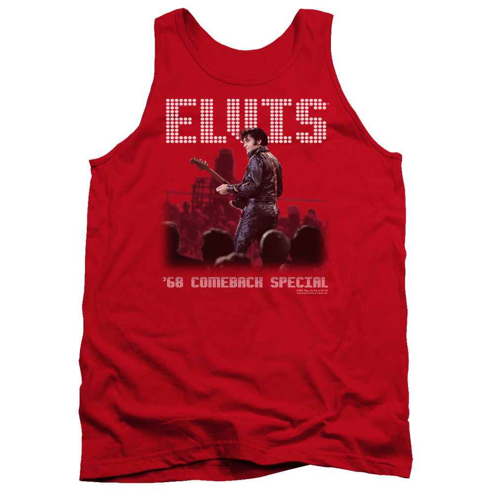 AN OFFCIALLY LICENSED ELVIS PRESLEY RETURN OF THE KING ADULT UNISEX TANK TOP RED