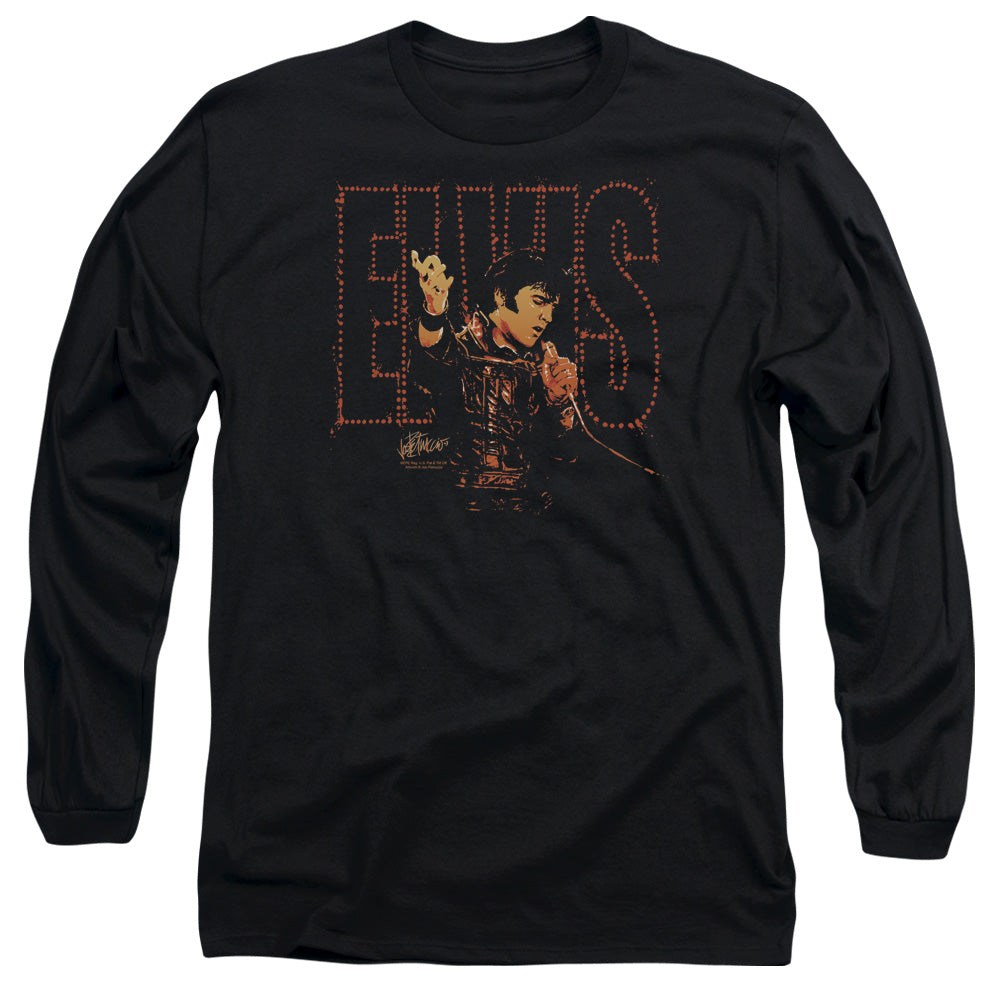 AN OFFCIALLY LICENSED ELVIS PRESLEY TAKE MY HAND MEN'S LONG SLEEVE T-SHIRT BLACK