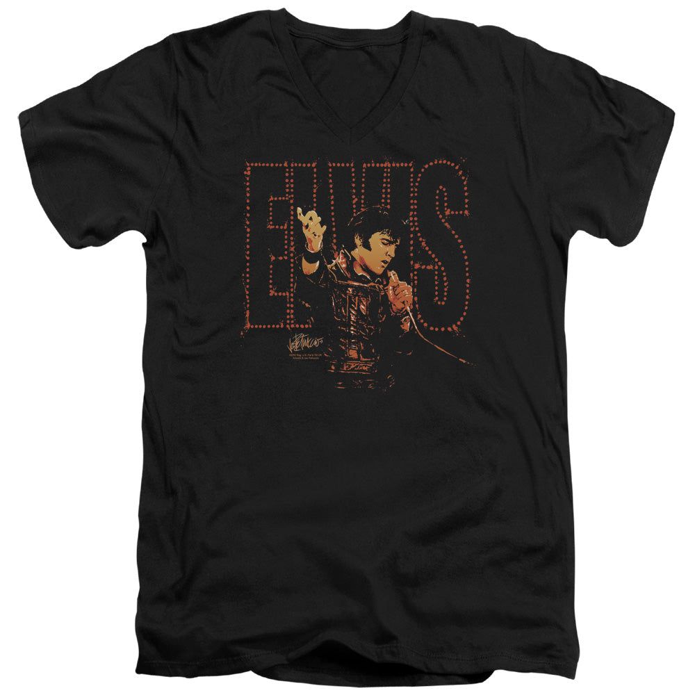 AN OFFCIALLY LICENSED ELVIS PRESLEY TAKE MY HAND MEN'S V-NECK T-SHIRT BLACK
