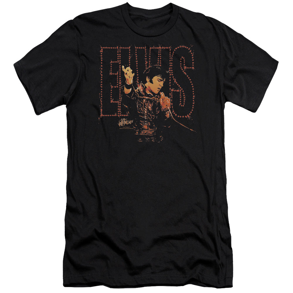 AN OFFCIALLY LICENSED ELVIS PRESLEY TAKE MY HAND MEN'S PREMIUM SLIM FIT T-SHIRT BLACK