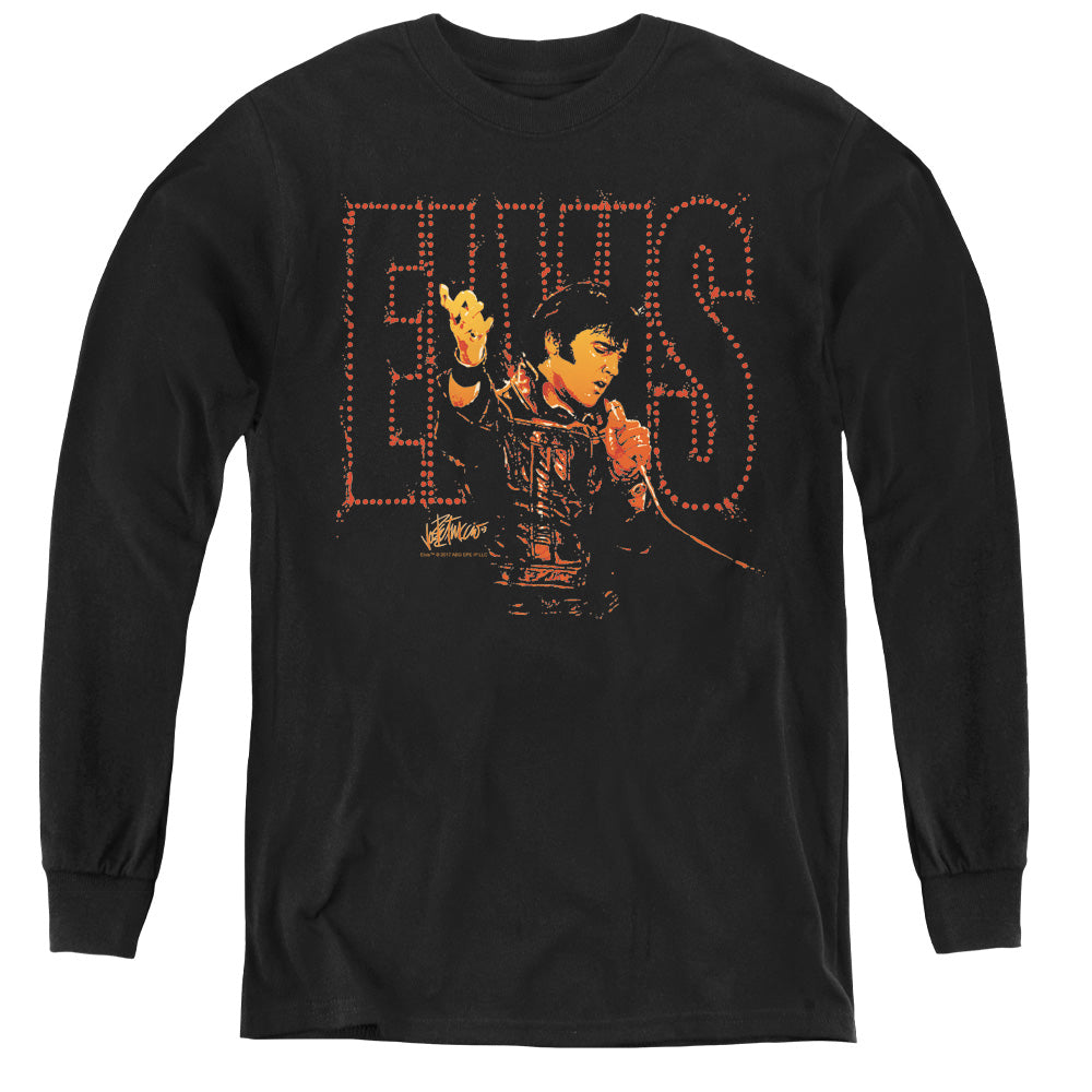 AN OFFCIALLY LICENSED ELVIS PRESLEY TAKE MY HAND YOUTH LONG SLEEVE T-SHIRT BLACK