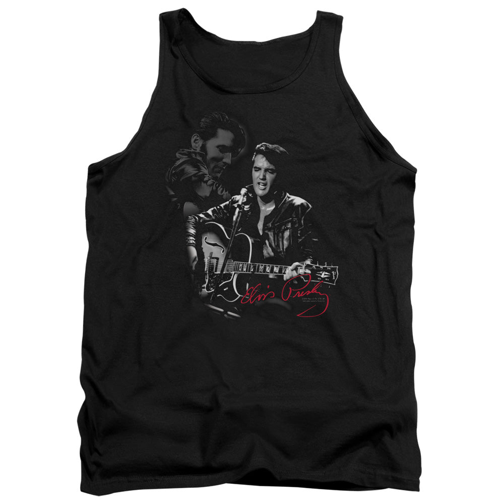 AN OFFCIALLY LICENSED ELVIS PRESLEY SHOW STOPPER ADULT UNISEX TANK TOP BLACK