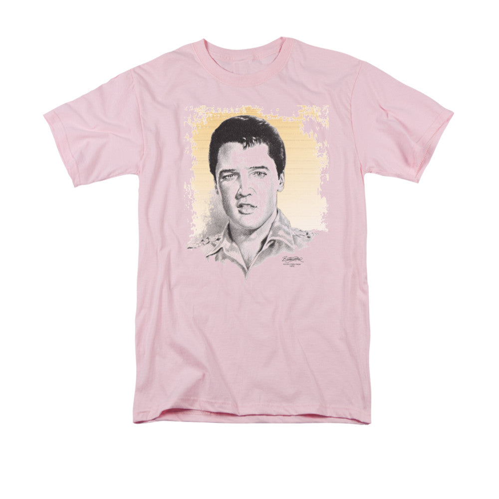AN OFFCIALLY LICENSED ELVIS PRESLEY MATINEE IDOL MEN'S REGULAR FIT T-SHIRT PINK