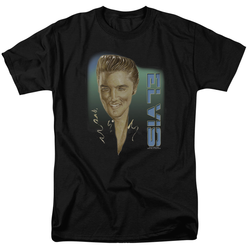 AN OFFCIALLY LICENSED ELVIS PRESLEY ELVIS 56 MEN'S REGULAR FIT T-SHIRT BLACK