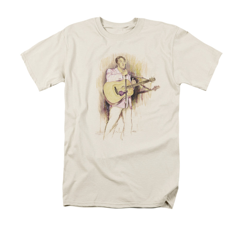 AN OFFCIALLY LICENSED ELVIS PRESLEY I WAS THE ONE MEN'S REGULAR FIT T-SHIRT CREAM