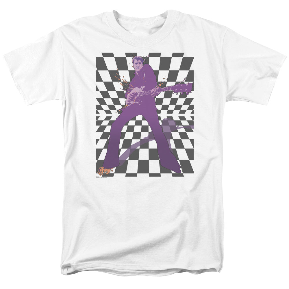 AN OFFCIALLY LICENSED ELVIS PRESLEY LETS ROCK MEN'S REGULAR FIT T-SHIRT WHITE