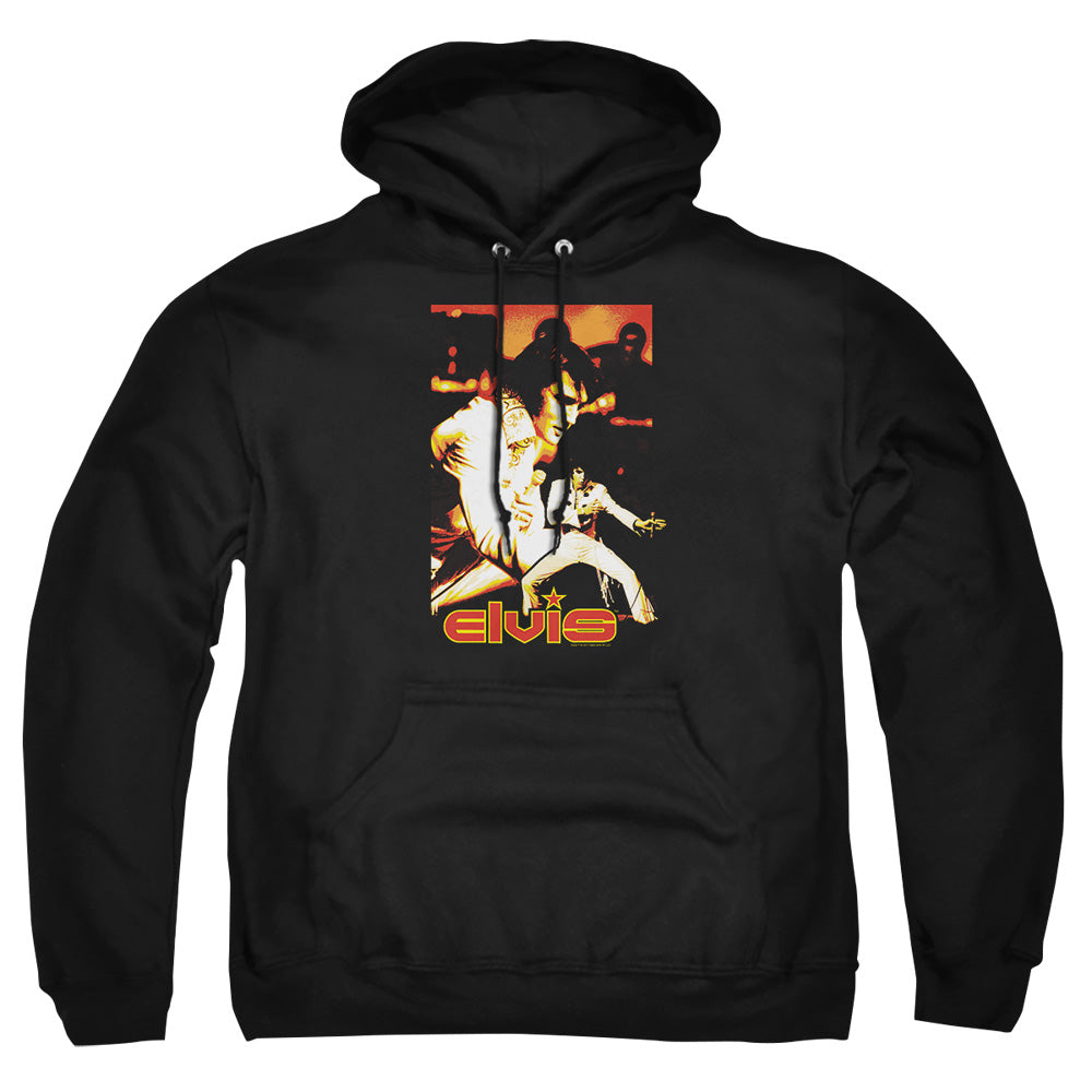 AN OFFCIALLY LICENSED ELVIS PRESLEY SHOWMAN ADULT UNISEX PULLOVER HOODIE BLACK
