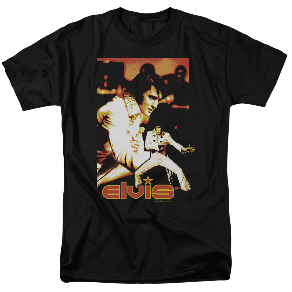 AN OFFCIALLY LICENSED ELVIS PRESLEY SHOWMAN MEN'S REGULAR FIT T-SHIRT BLACK