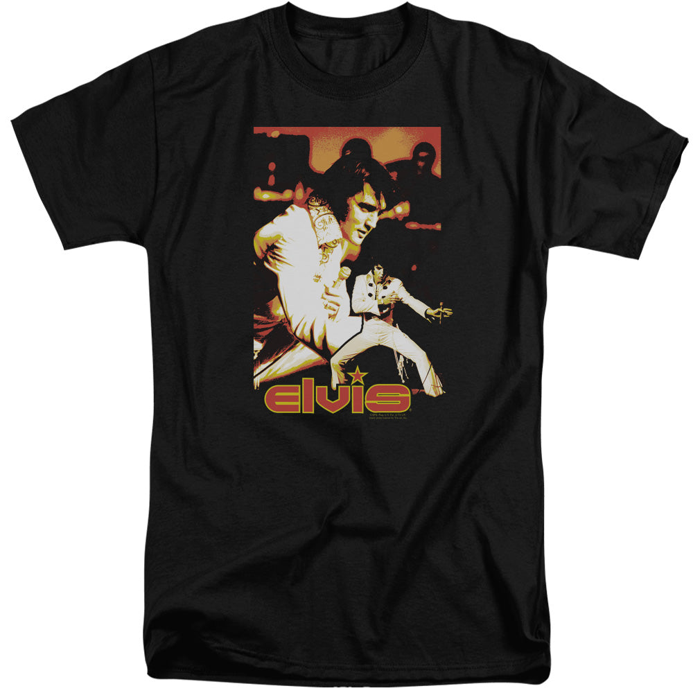 AN OFFCIALLY LICENSED ELVIS PRESLEY SHOWMAN MEN'S TALL FIT T-SHIRT BLACK
