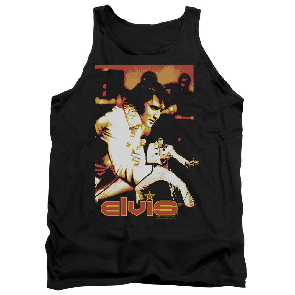 AN OFFCIALLY LICENSED ELVIS PRESLEY SHOWMAN ADULT UNISEX TANK TOP BLACK