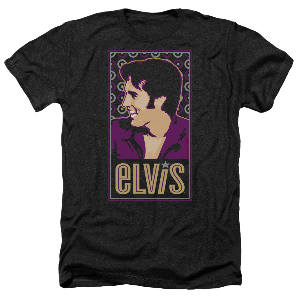 AN OFFCIALLY LICENSED ELVIS PRESLEY ELVIS IS MEN'S HEATHER T-SHIRT CHARCOAL