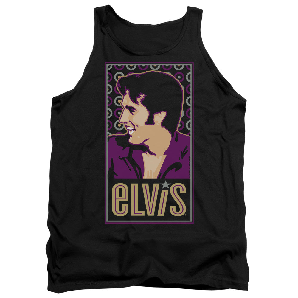 AN OFFCIALLY LICENSED ELVIS PRESLEY ELVIS IS ADULT UNISEX TANK TOP BLACK
