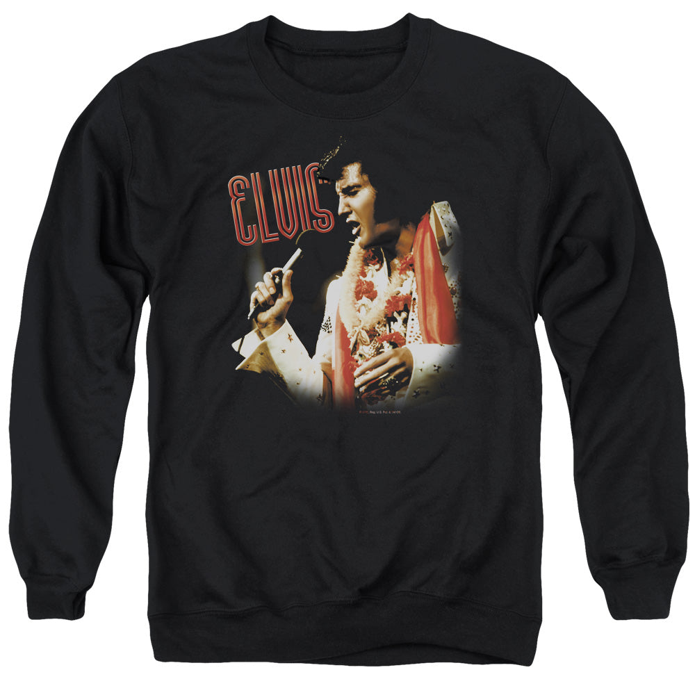 AN OFFCIALLY LICENSED ELVIS PRESLEY SOULFUL ADULT UNISEX CREWNECK SWEATSHIRT BLACK