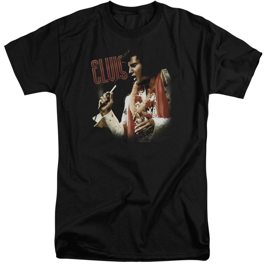 AN OFFCIALLY LICENSED ELVIS PRESLEY SOULFUL MEN'S TALL FIT T-SHIRT BLACK