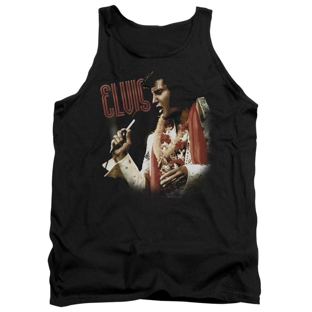 AN OFFCIALLY LICENSED ELVIS PRESLEY SOULFUL ADULT UNISEX TANK TOP BLACK