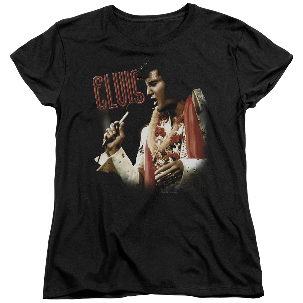 AN OFFCIALLY LICENSED ELVIS PRESLEY SOULFUL WOMEN'S REGULAR FIT T-SHIRT BLACK