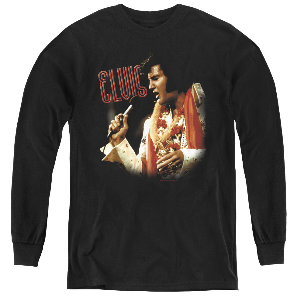 AN OFFCIALLY LICENSED ELVIS PRESLEY SOULFUL YOUTH LONG SLEEVE T-SHIRT BLACK