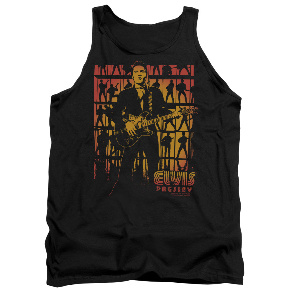 AN OFFCIALLY LICENSED ELVIS PRESLEY COMEBACK SPOTLIGHT ADULT UNISEX TANK TOP BLACK