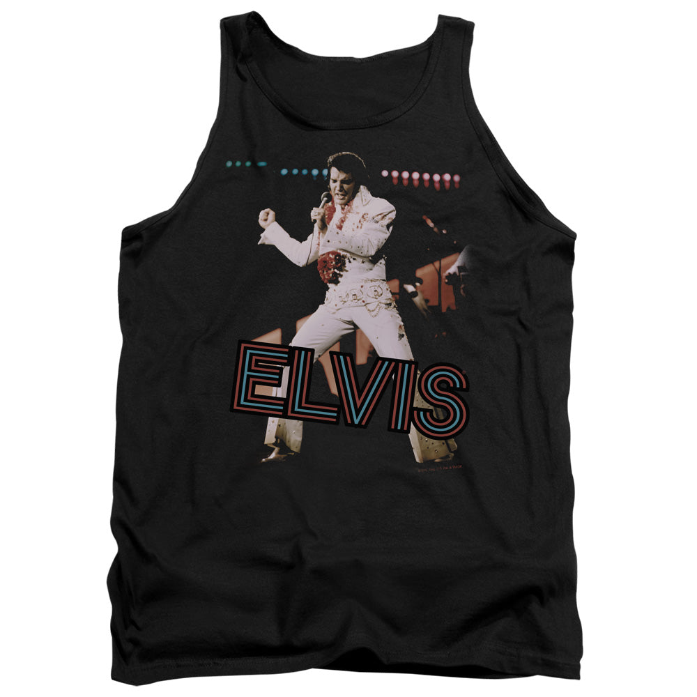 AN OFFCIALLY LICENSED ELVIS PRESLEY HIT THE LIGHTS ADULT UNISEX TANK TOP BLACK