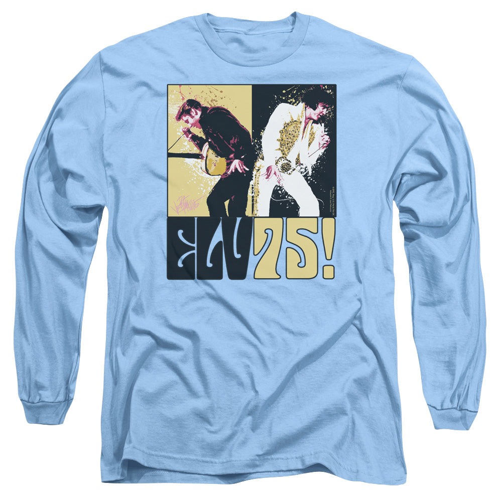 AN OFFCIALLY LICENSED ELVIS PRESLEY STILL THE KING MEN'S LONG SLEEVE T-SHIRT CAROLINA BLUE