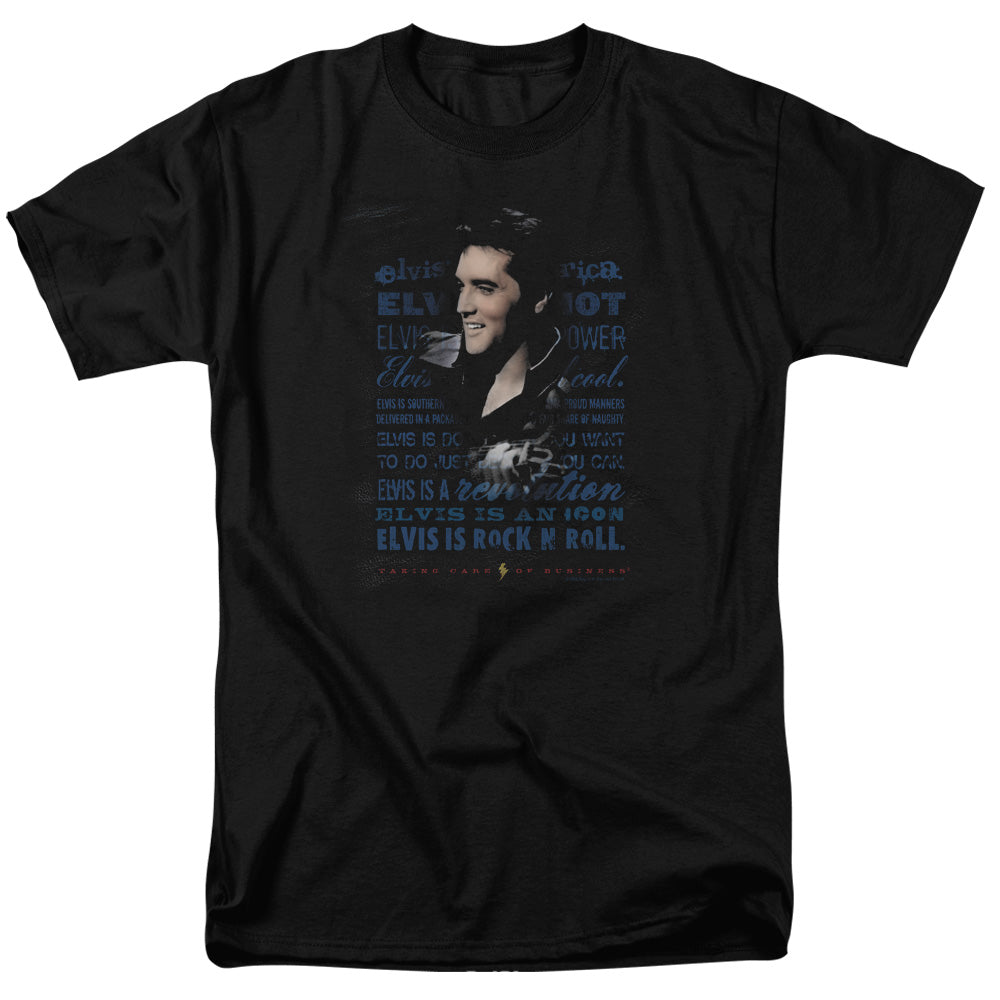 AN OFFCIALLY LICENSED ELVIS PRESLEY ICON MEN'S REGULAR FIT T-SHIRT BLACK