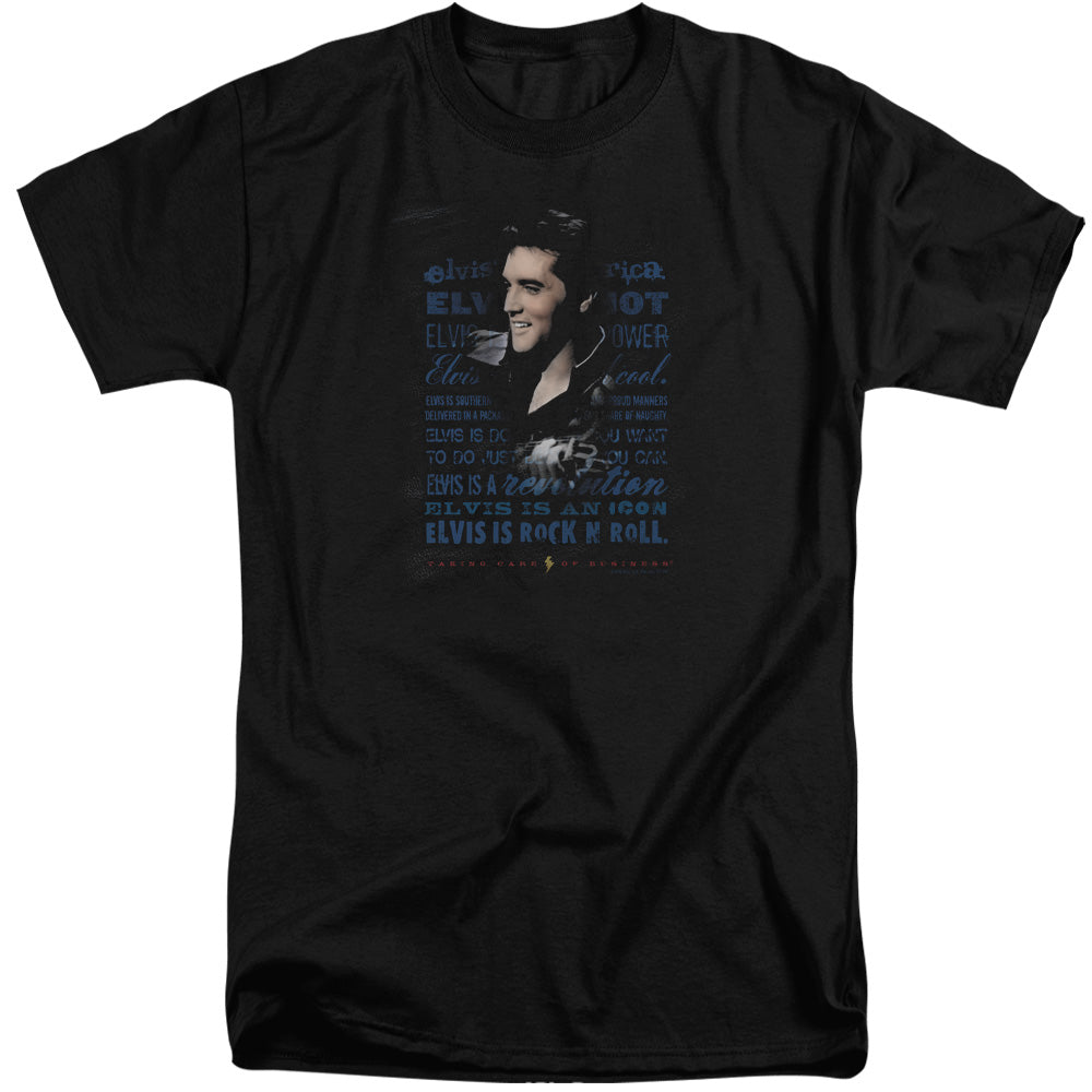 AN OFFCIALLY LICENSED ELVIS PRESLEY ICON MEN'S TALL FIT T-SHIRT BLACK