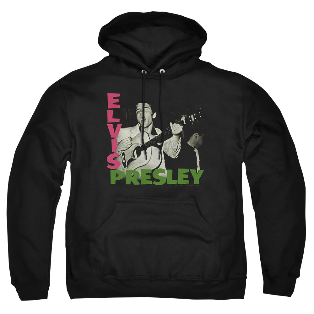 AN OFFCIALLY LICENSED ELVIS PRESLEY ELVIS PRESLEY ALBUM ADULT UNISEX PULLOVER HOODIE BLACK