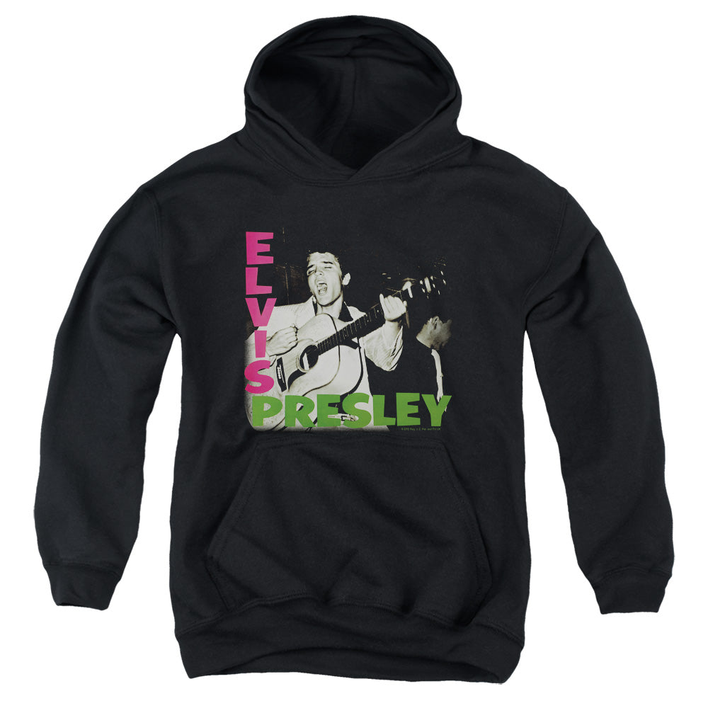 AN OFFCIALLY LICENSED ELVIS PRESLEY ELVIS PRESLEY ALBUM YOUTH HOODIE BLACK