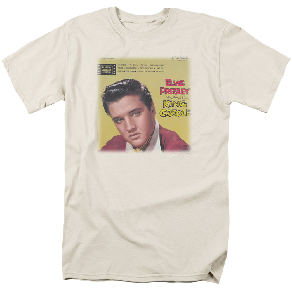 AN OFFCIALLY LICENSED ELVIS PRESLEY KING CREOLE SOUNDTRACK MEN'S REGULAR FIT T-SHIRT CREAM