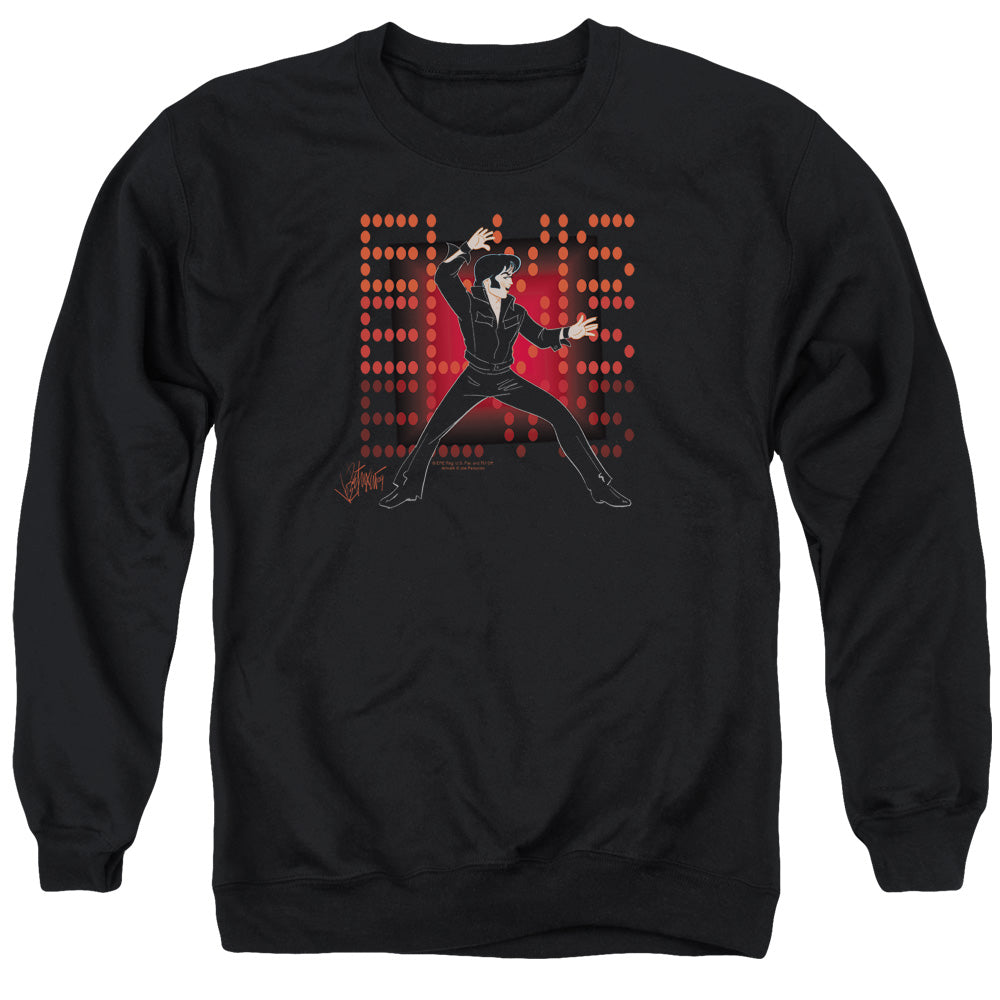 AN OFFCIALLY LICENSED ELVIS PRESLEY 69 ANIME ADULT UNISEX CREWNECK SWEATSHIRT BLACK